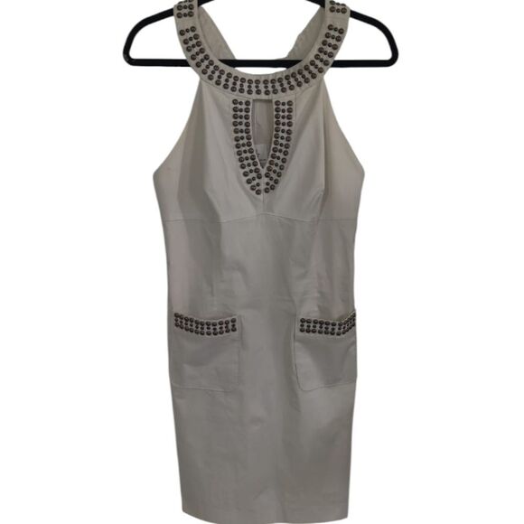 Milly of New York Cream White Studded Mini Dress Size 6 - Picture 5 of 10
